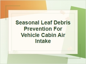 Preventing Seasonal Leaf Debris in Cabin Air Intakes