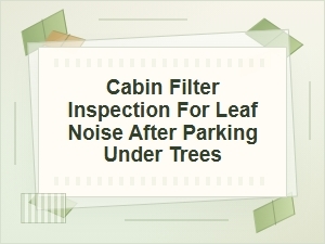 Cabin Filter Inspection for Leaf Noise Under Trees